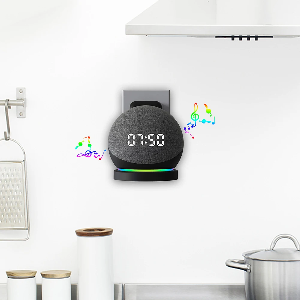 Amazon Speaker Echo Pop - Plastic Speaker Wall Mount Holder Cable