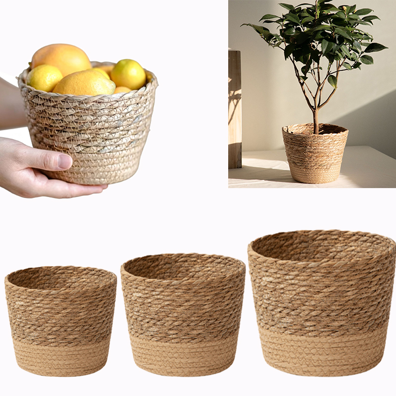 Aloe Vera Pot - Multi-purpose Woven Storage Basket,Rustic Decorative Flower